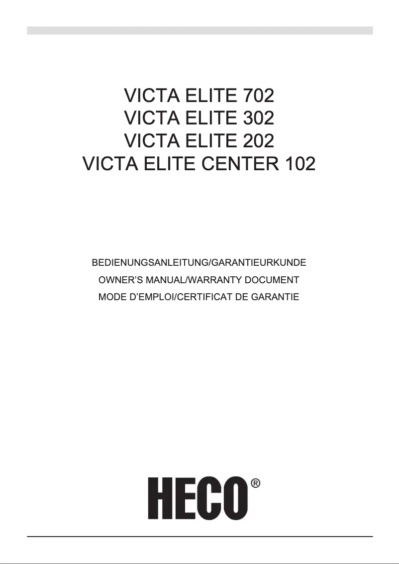 Página nº 1 - Manual de usuario Heco Victa Elite Sub 252A
