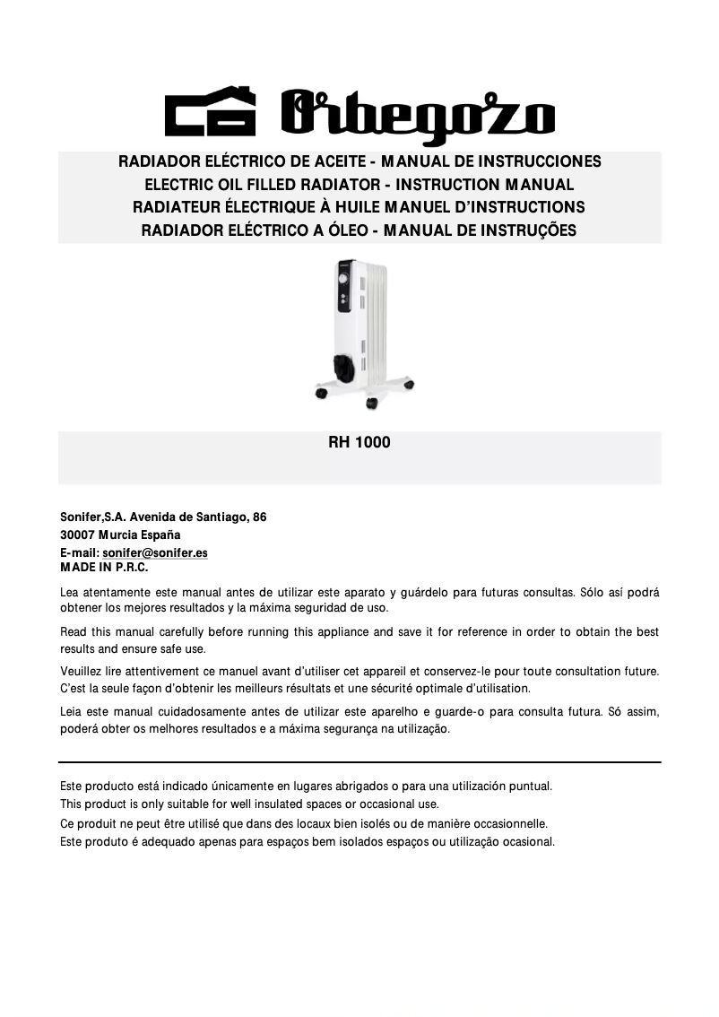 Imagen de la primera página del manual del dispositivo RF 2500