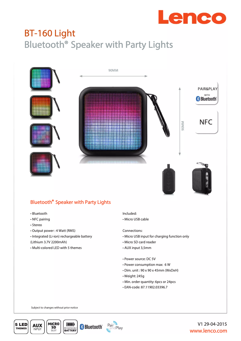 Imagen de la primera página del manual del dispositivo BT-160 Light