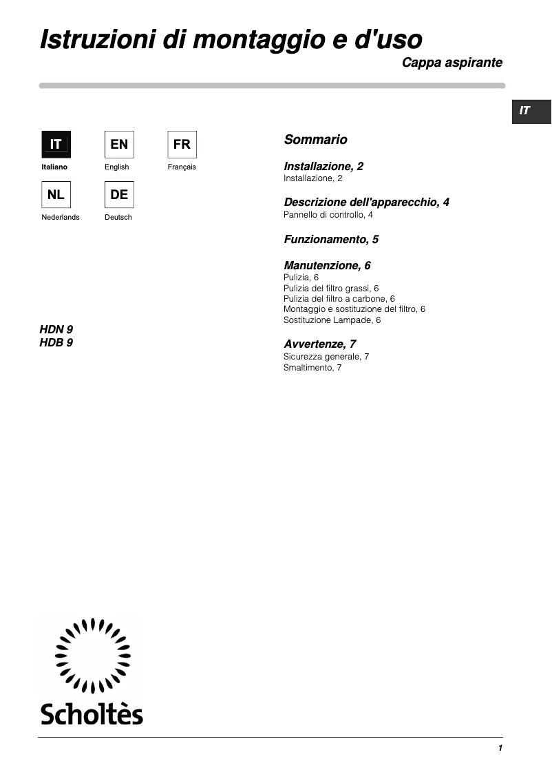 Imagen de la primera página del manual del dispositivo HDN 9