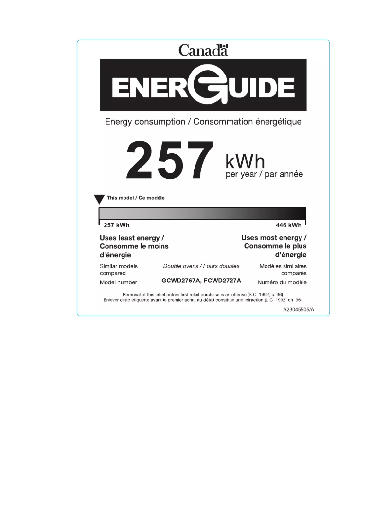 Página nº 1 - Etiqueta energética Frigidaire GCWD2767AD