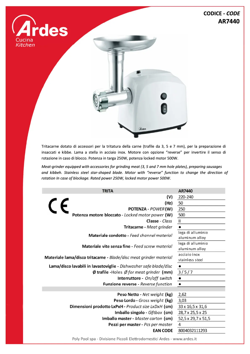 Imagen de la primera página del manual del dispositivo AR7440