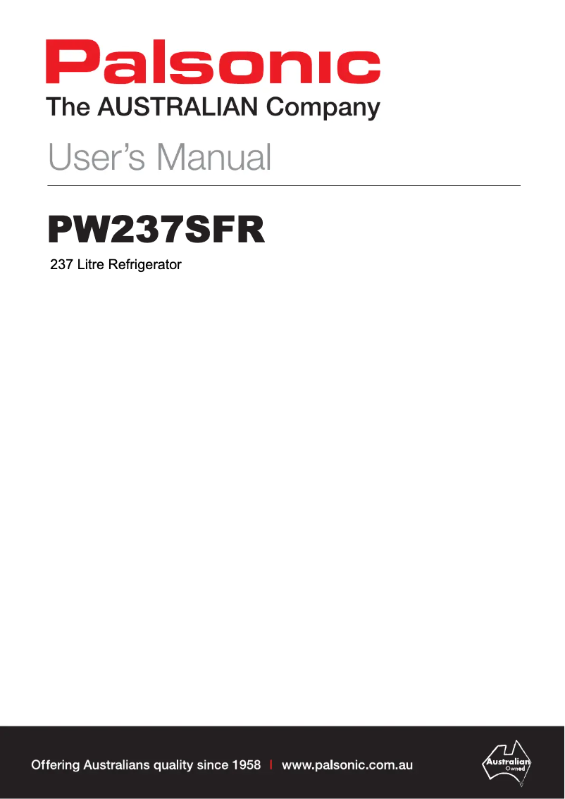 Imagen de la primera página del manual del dispositivo PW237SFR