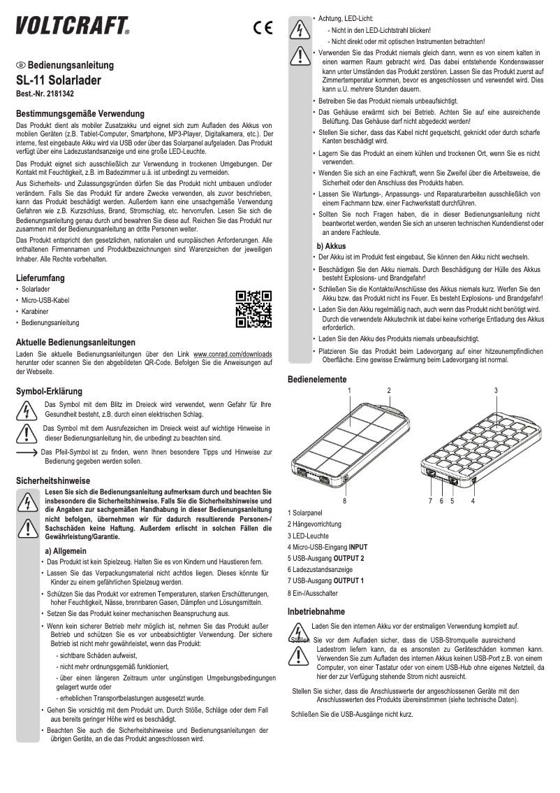 Página 1 del manual Manual de usuario Voltcraft SL-11