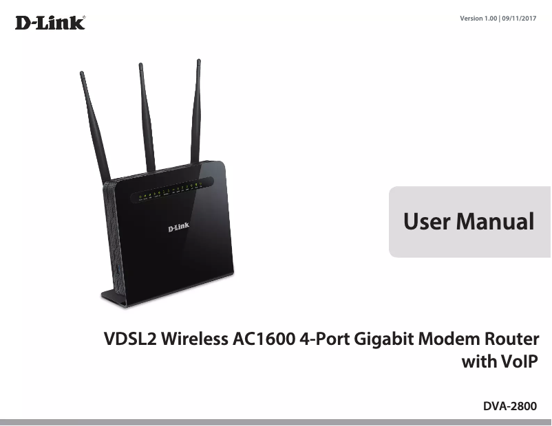 Imagen de la primera página del manual del dispositivo DVA-2800