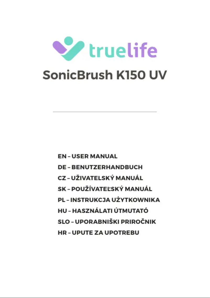 Imagen de la primera página del manual del dispositivo SonicBrush K150 UV