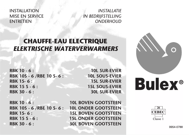 Imagen de la primera página del manual del dispositivo RBE 10 S- 6