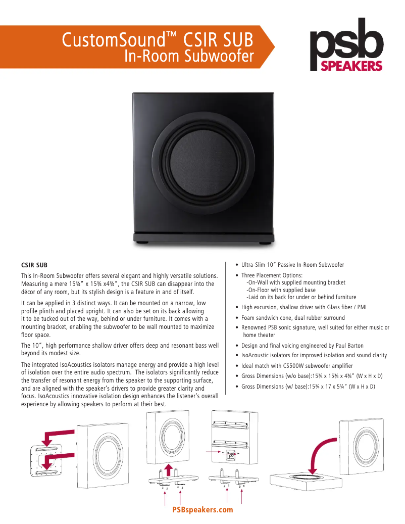 Imagen de la primera página del manual del dispositivo CSIR SUB