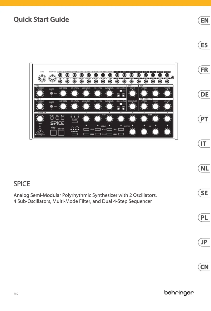 Página 1 del manual Manual de usuario Behringer SPICE