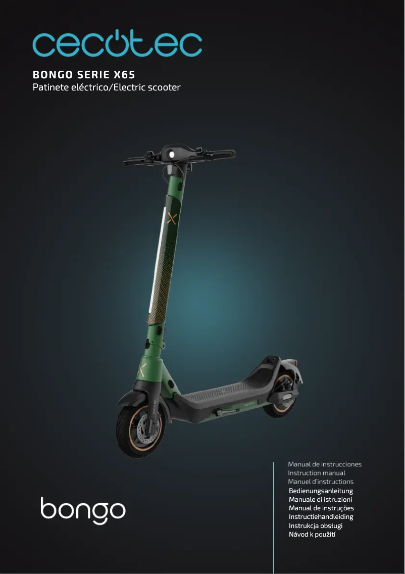Imagen de la primera página del manual del dispositivo Bongo X65 Connected
