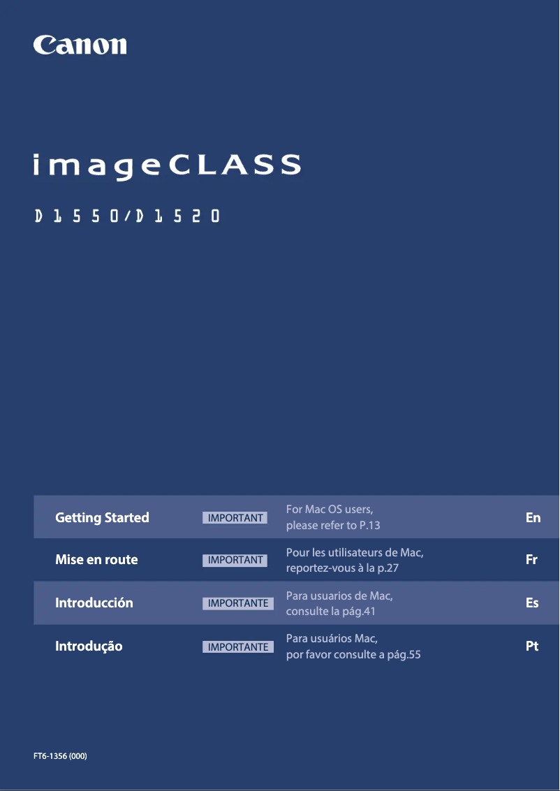 Página 1 del manual Manual de usuario Canon imageCLASS D1550