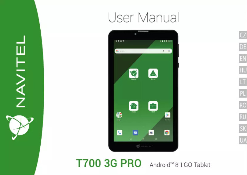 Imagen de la primera página del manual del dispositivo T700 3G PRO