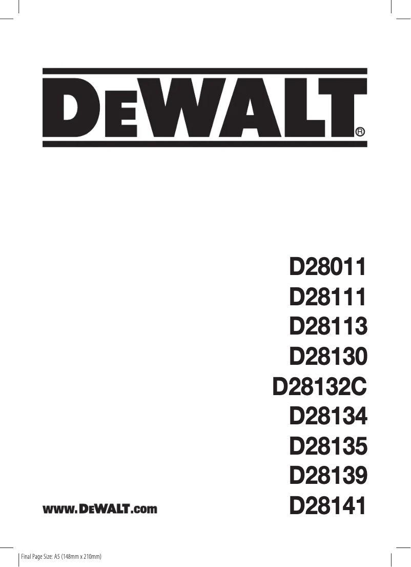 Página 1 del manual Manual de usuario DeWalt D28132C