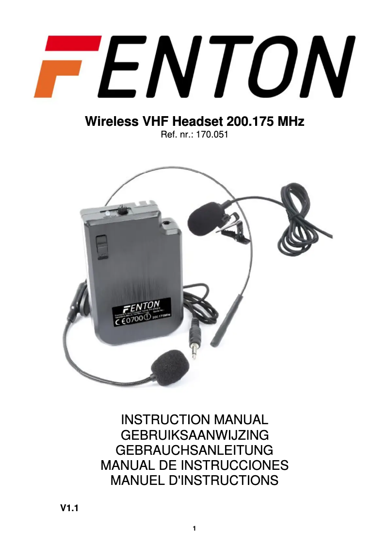 Página 1 del manual Manual de usuario Fenton WH200