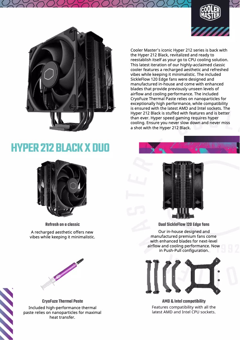 Imagen de la primera página del manual del dispositivo Hyper 212 Black X Duo
