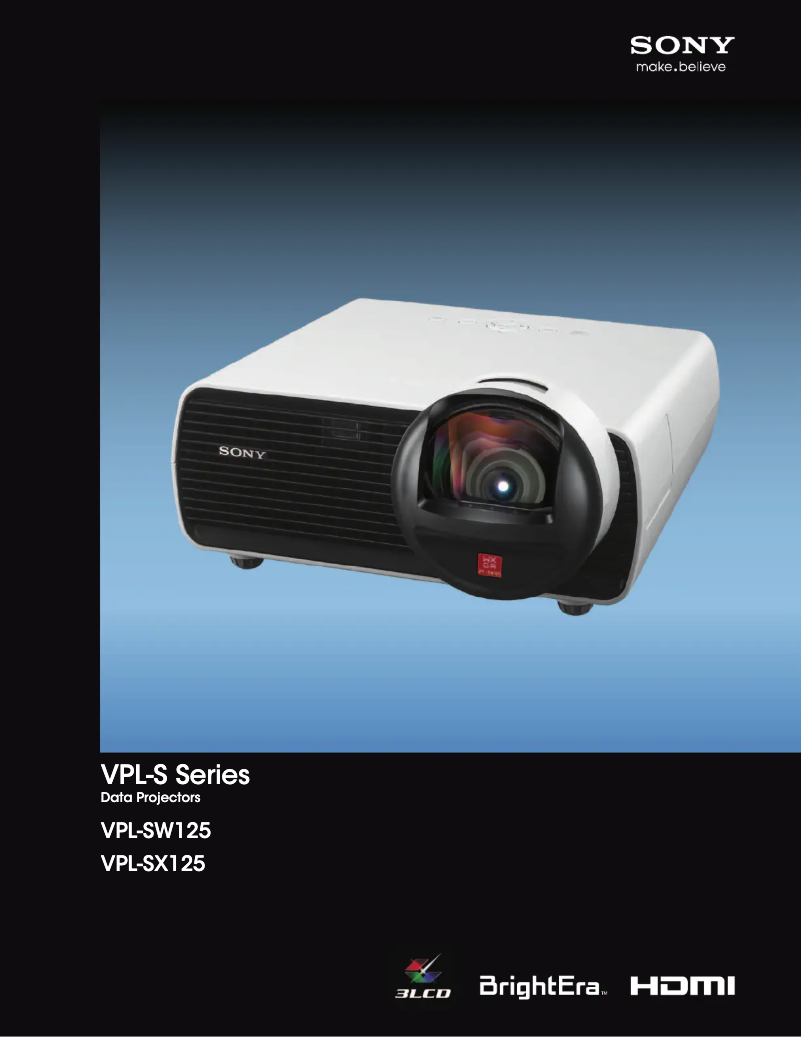 Imagen de la primera página del manual del dispositivo VPL-SX125