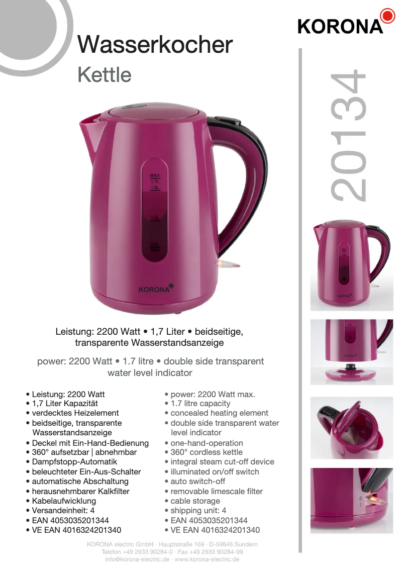 Imagen de la primera página del manual del dispositivo 20134