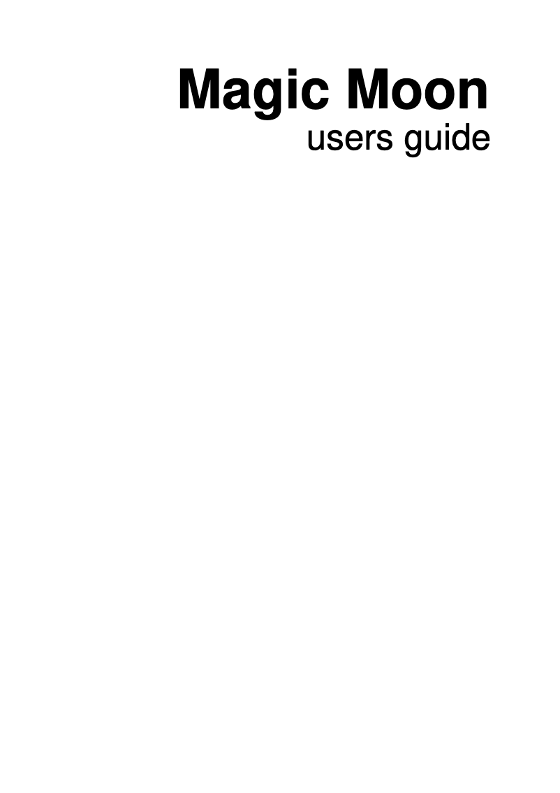 Imagen de la primera página del manual del dispositivo DJ Magic Moon