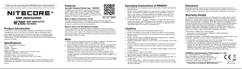 Página 1 del manual Manual de usuario Nitecore NFZ100