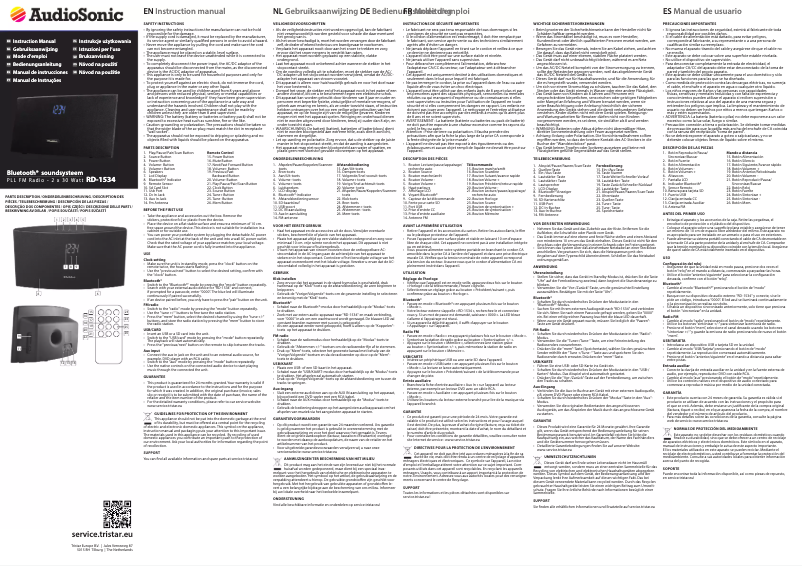 Imagen de la primera página del manual del dispositivo RD-1534