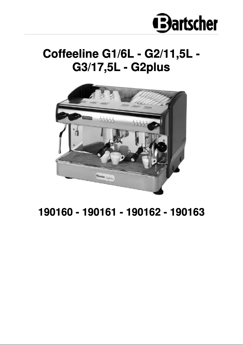 Imagen de la primera página del manual del dispositivo Coffeeline G3/17,5L