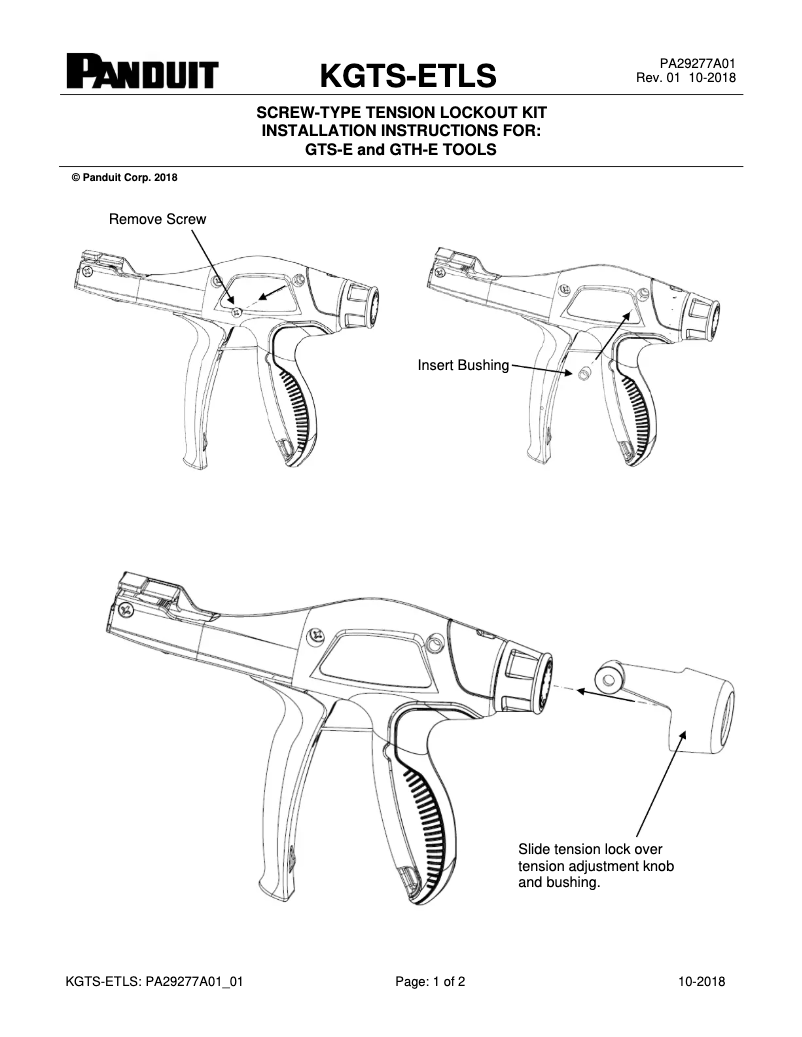 Imagen de la primera página del manual del dispositivo GTS-E