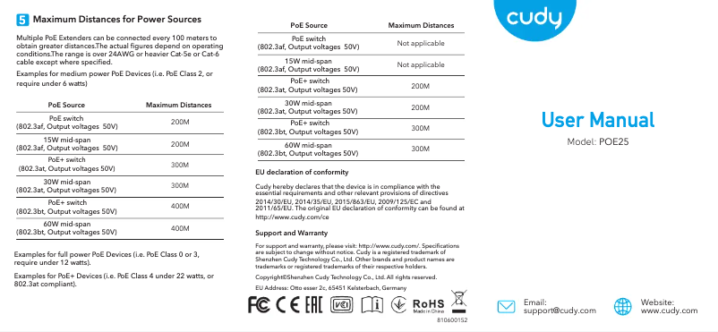 Página 1 del manual Manual de usuario Cudy POE25
