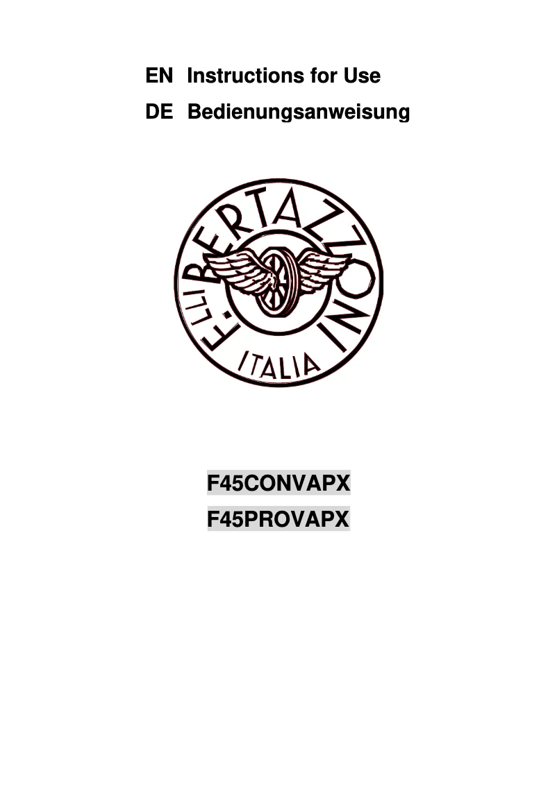 Imagen de la primera página del manual del dispositivo F45 CON VAP X