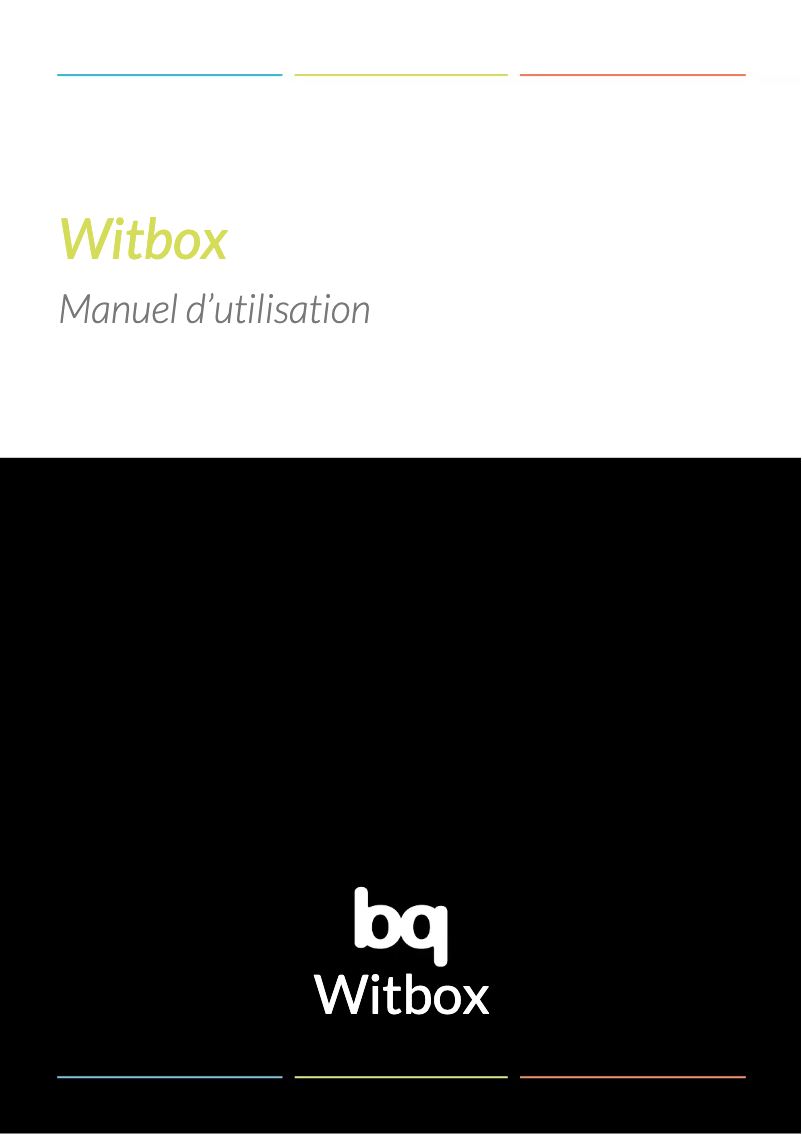 Imagen de la primera página del manual del dispositivo Witbox