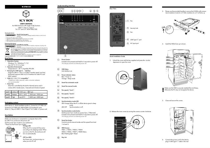 Página 1 del manual Manual de instrucciones Icy Box IB-3780-C31
