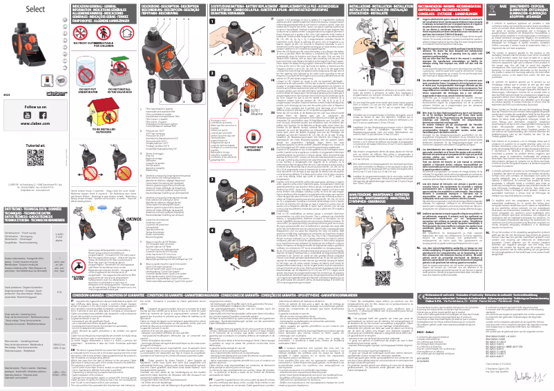 Página nº 1 - Manual de usuario Claber Aquauno Select 8423