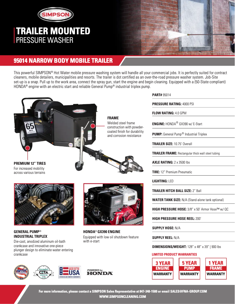 Página 1 del manual Ficha técnica Simpson Mini Brute Trailer MBT-4040252E