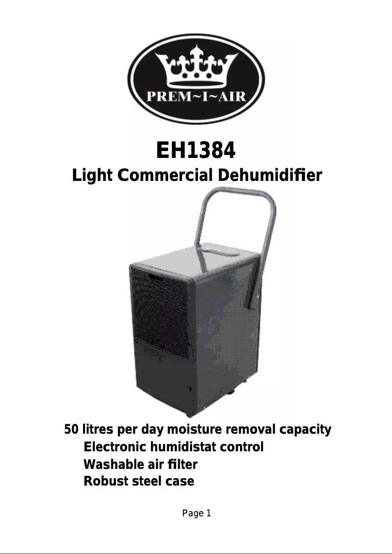 Imagen de la primera página del manual del dispositivo EH1384