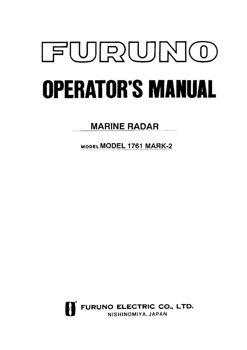 Página nº 1 - Manual de usuario Furuno 1761 Mark-2