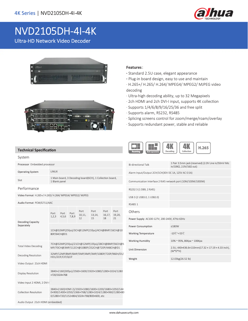 Imagen de la primera página del manual del dispositivo NVD2105DH-4I-4K