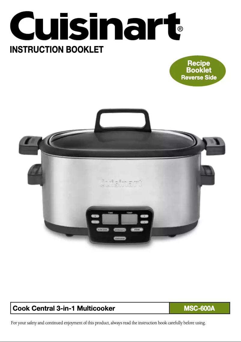 Imagen de la primera página del manual del dispositivo MSC-600XA