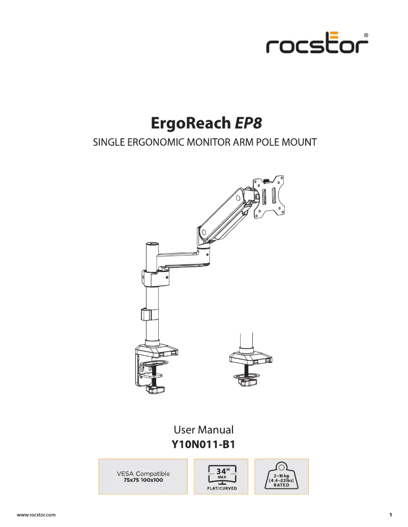 Página nº 1 - Manual de usuario Rocstor ErgoReach EP8