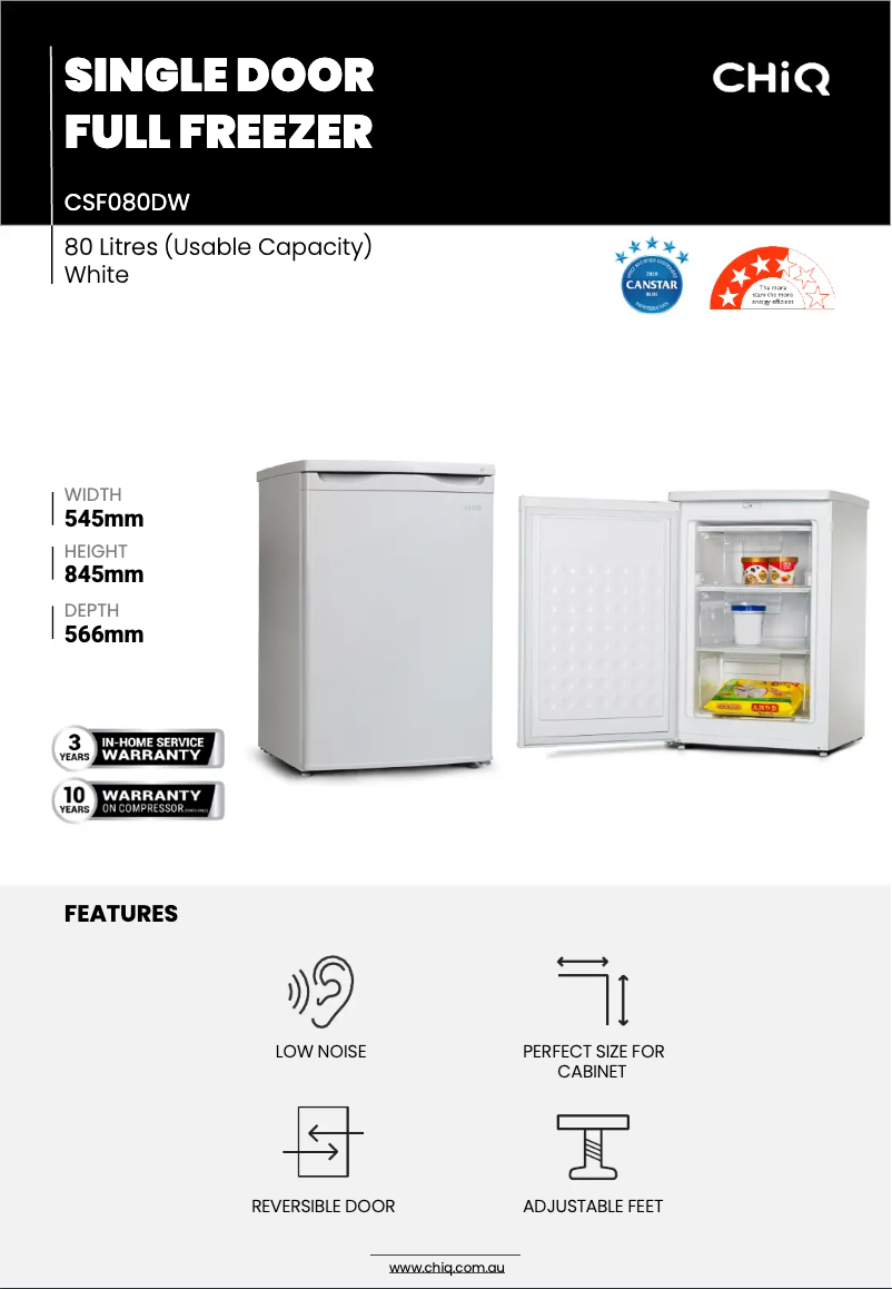 Imagen de la primera página del manual del dispositivo CSF080DW