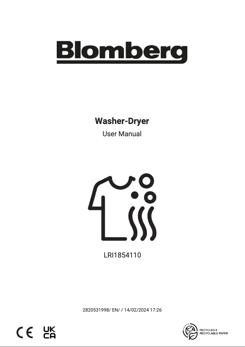 Página 1 del manual Manual de instrucciones Blomberg LRI1854110