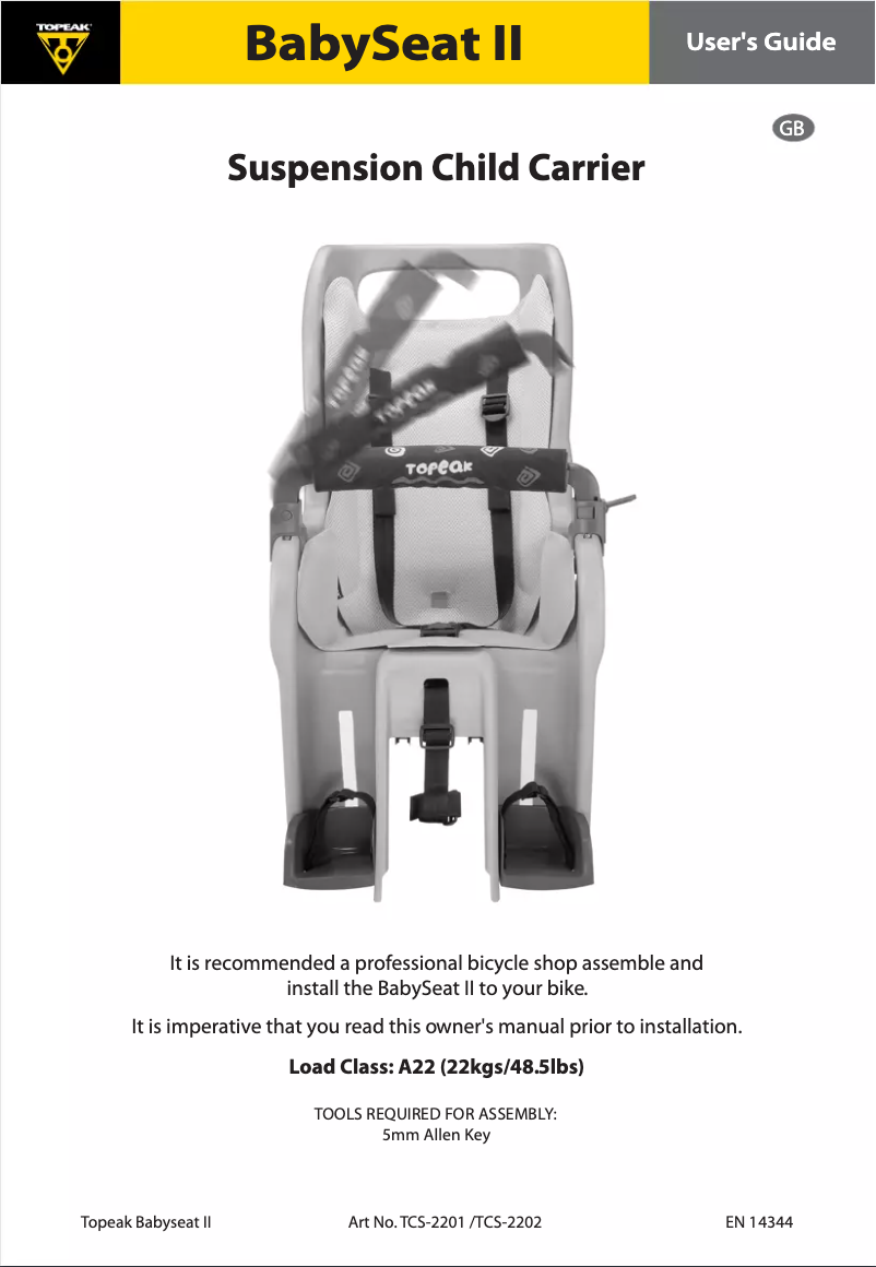 Página 1 del manual Manual de usuario Topeak BabySeat II