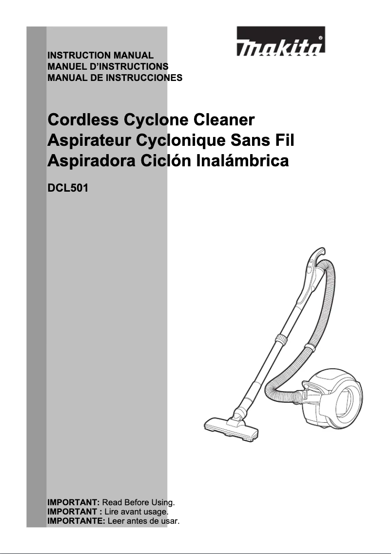 Página nº 1 - Manual de usuario Makita DCL501Z