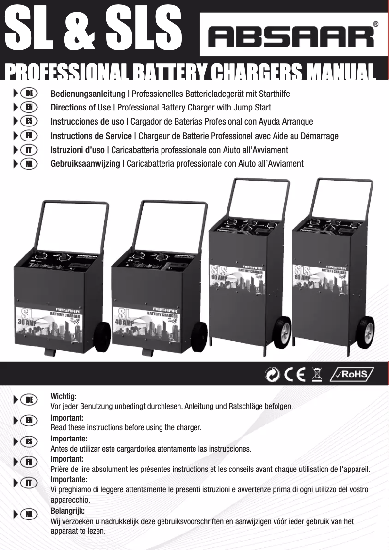Imagen de la primera página del manual del dispositivo AB-SLS 60