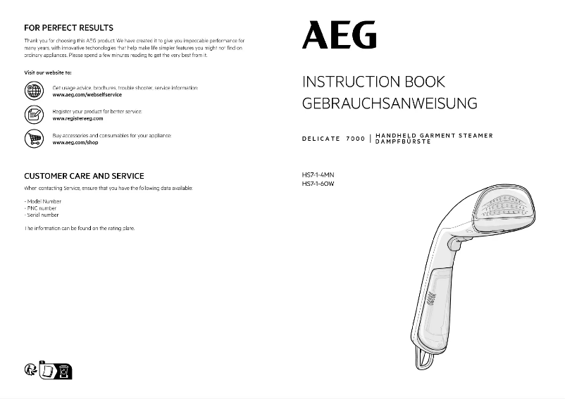 Página 1 del manual Manual de usuario AEG Delicate 7000 HS7-1-4MN