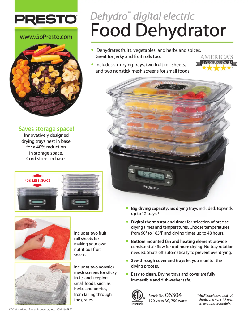 Página nº 1 - Ficha técnica Presto Dehydro 06304