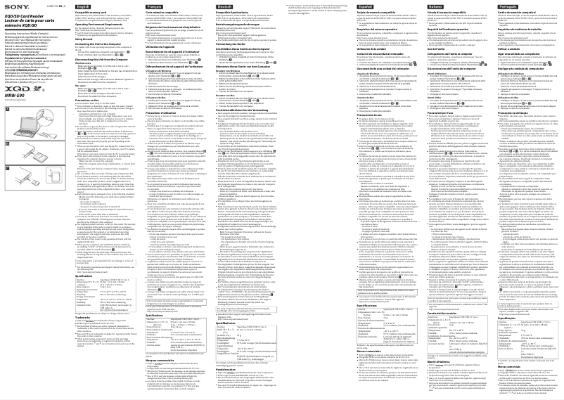 Imagen de la primera página del manual del dispositivo MRW-E90