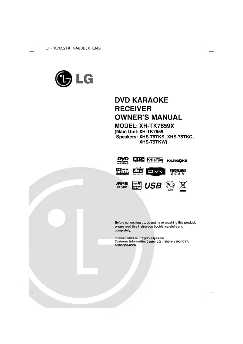 Página nº 1 - Manual de usuario LG LH-TK7652TK