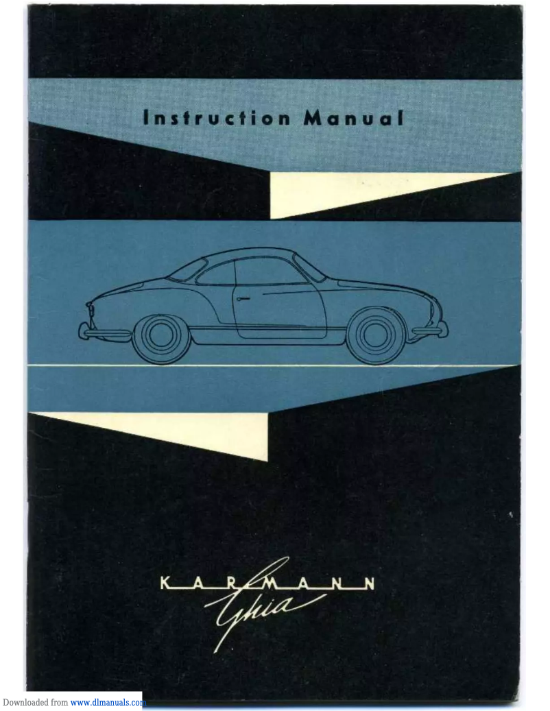 Imagen de la primera página del manual del dispositivo Karmann Ghia (1958)