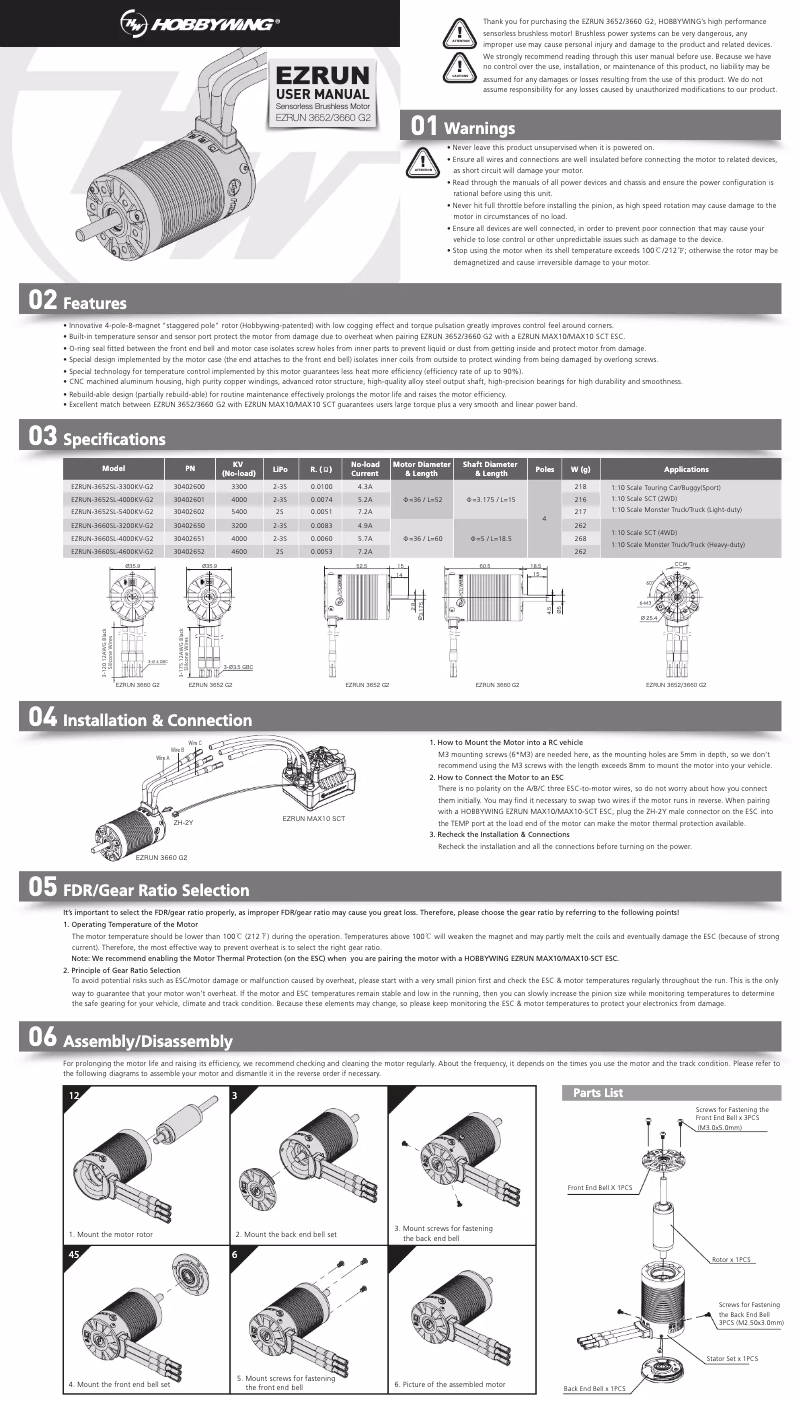 Página 1 del manual Manual de usuario Hobbywing Max10 SCT-A