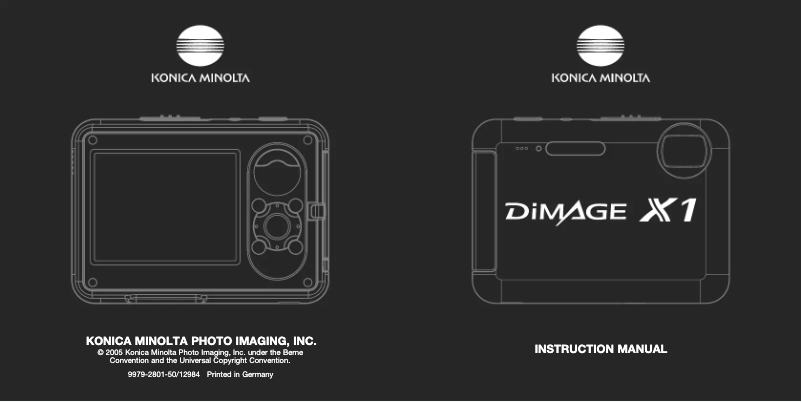 Imagen de la primera página del manual del dispositivo DiMAGE X1