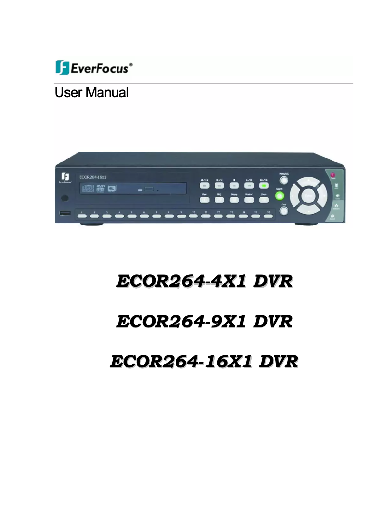 Página 1 del manual Manual de usuario EverFocus ECOR264-4X1